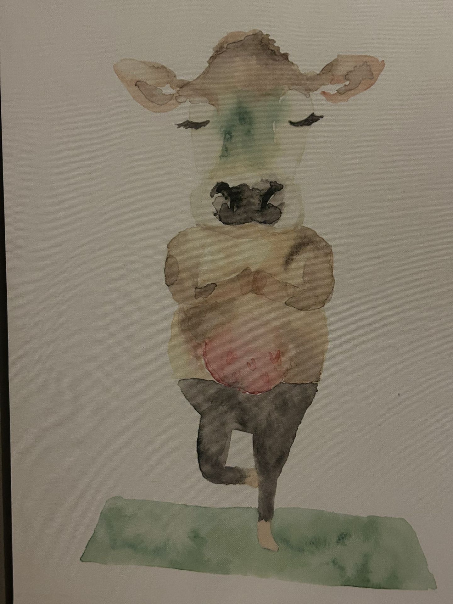Cow Doing Yoga Pose 24" x 18"