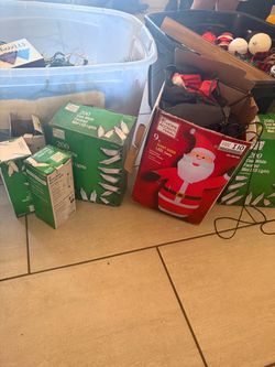 Christmas Decoration Lot with Lights and Inflatable