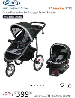 Graco Stroller and Car seat set, FastAction Fold Jogger Travel System