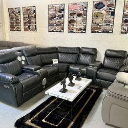 LEATHER RECLINER SECTIONAL 🚚 🔥