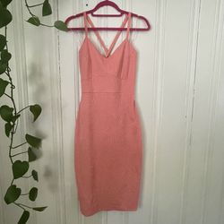 Fashion Nova Women’s Peach Pink Salmon Bodycon Dress Size M