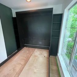 Queen Murphy Bed With 2 Side Bookshelf’s 
