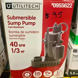 Submersible Sump Pump 1/3HP
