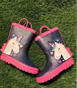 Rain boots kids size 12c used no box
