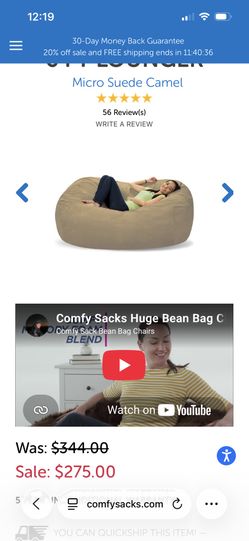 2 Comfy Sac Beanbags/lounger