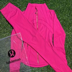 Pink Lululemon Gold Zipper Set