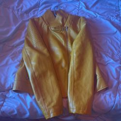 Size XL Yellow  Leather Jacket 