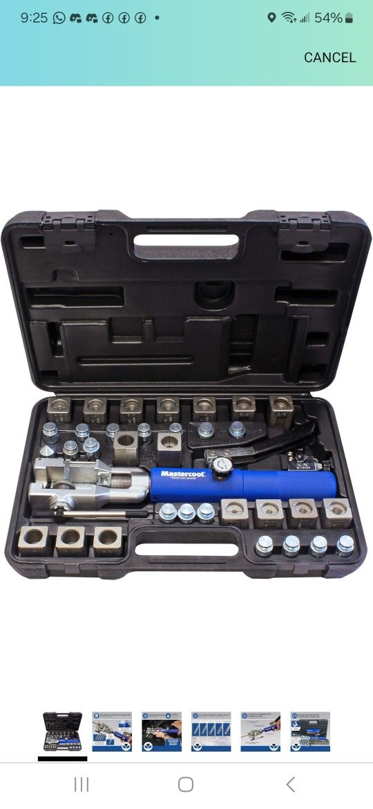Mastercool 72485-PRC Universal Hydraulic Flaring Tool – 45° Double & Single Flares, Push Connect, GM Fuel Line, Brake Line & GM Transmission Cooling –