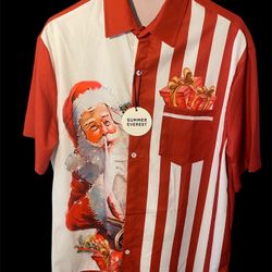 Mens Collared Button Down Christmas Themed Shirt M NEW