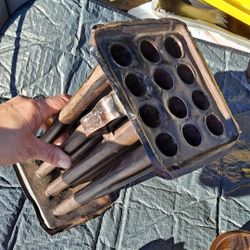 1800s Candle Mold Tin Antique 12 Stick Tapered 