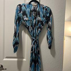 Michael Kors Blue Tie Front Dress