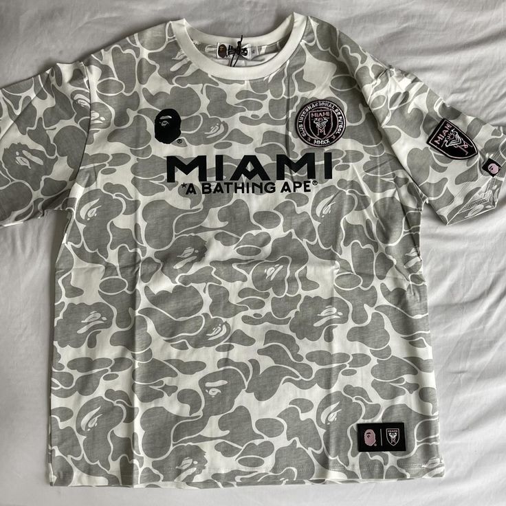 Bape Miami T-shirt, Gray Color, Sized L