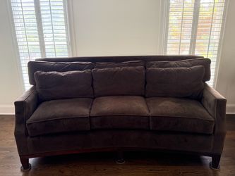 Chocolate brown velvet couch