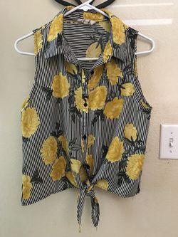 Cute Floral Yellow Blouse