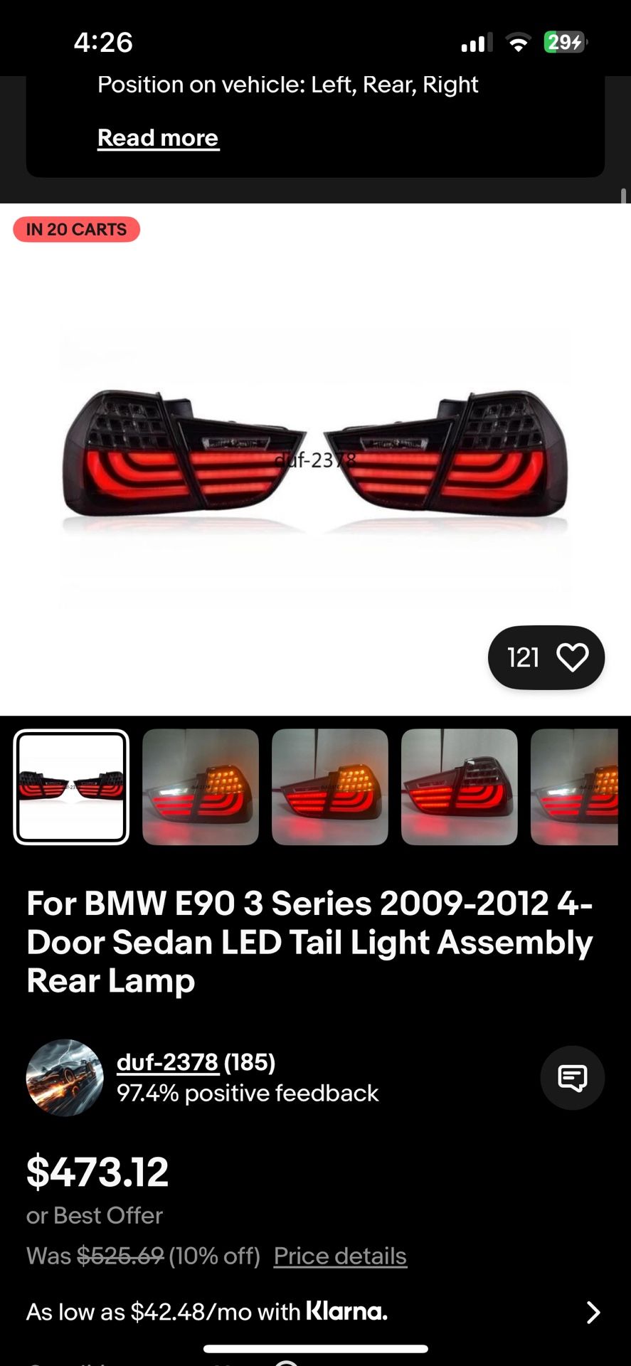 BMW E90 LED Rear Taillights