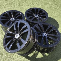 19 MERCEDES S580 S450 S400 RIMS OEM SET 4 BLACK S-CLASS S550 STOCK FACTORY S63