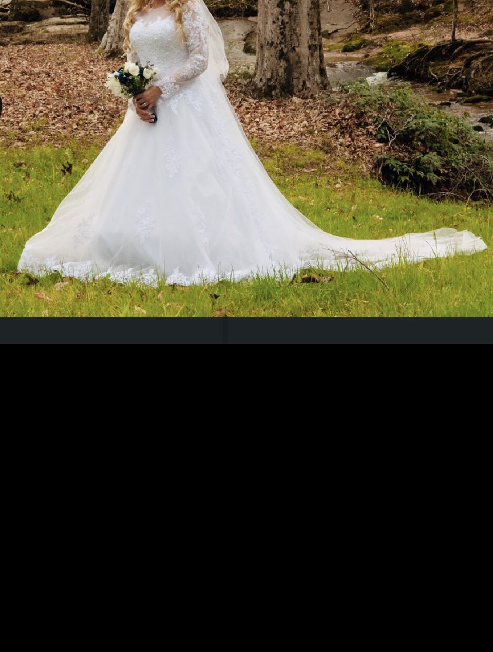 Bridal Gown With Tiara And Veil And Earrings 