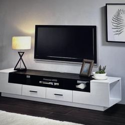 Brand New Modern Tv Stand (White  With Back)