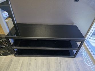 Black Glass Entertainment Tv Stand