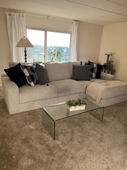 Clear Glass Waterfall Coffee Table