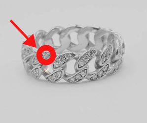 Look closely at this! It’s a Moissanite Diamond Cuban Link ring!