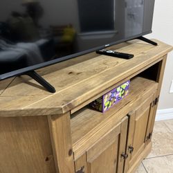 Rustic Corner TV Stand 100% wood 