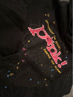 Spider hoddie pink black size small