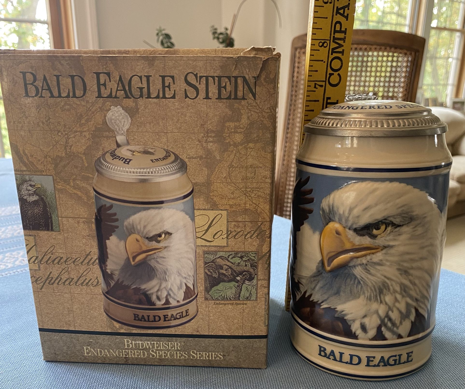 1989 Anheuser Busch Endangered Species Bald EagleBudweiser Beer Stein