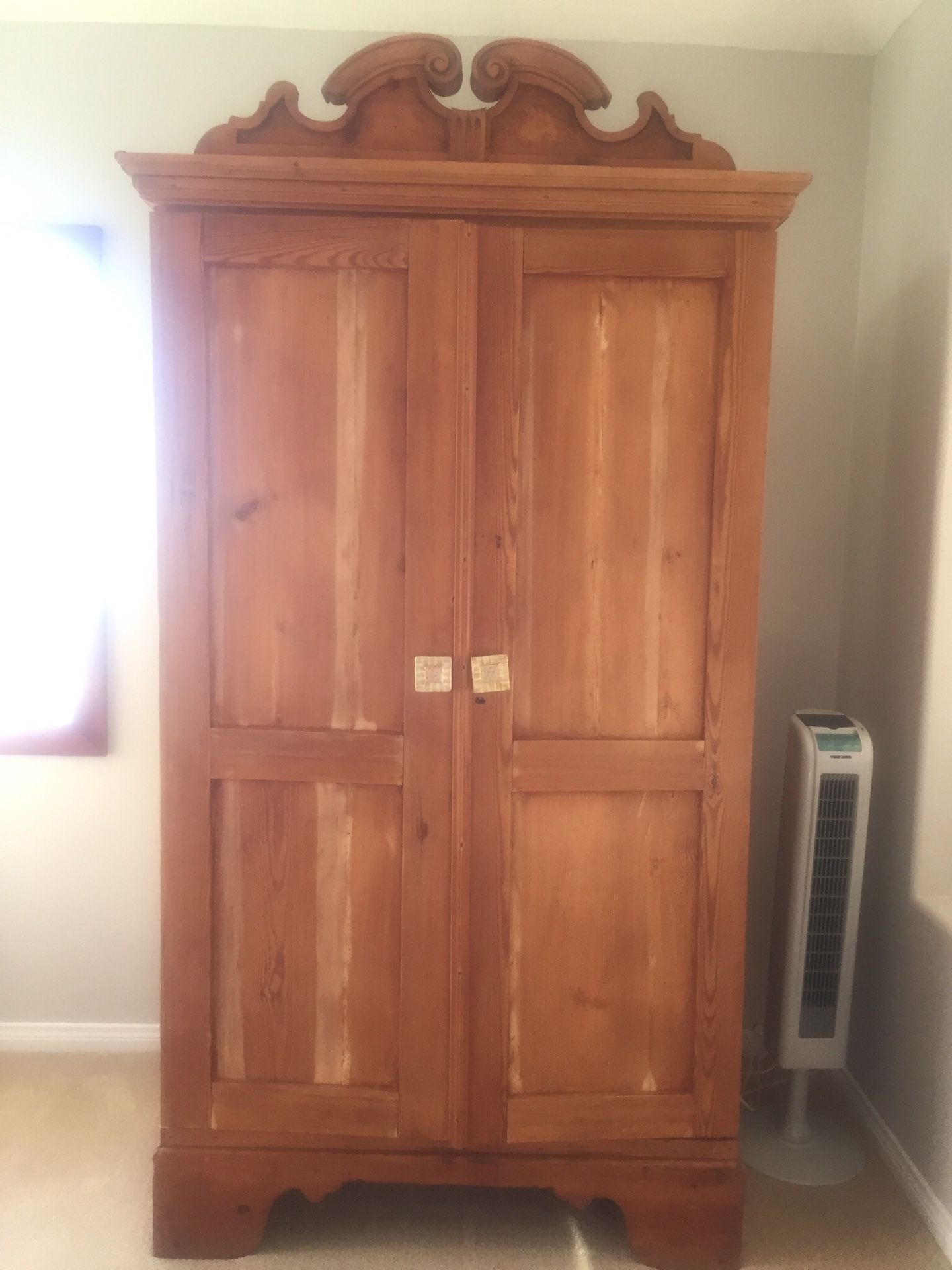 Pine antique armoire