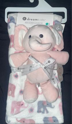 Dream Kids Baby Blanket & Elephant Plush Toy Set