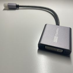 Mini DisplayPort to DVI Adapter, ITD ITANDA Nylon Braided, Aluminum Shell - Thunderbolt to DVI Adapter for Laptop, Dock, Monitor, Projector and More -