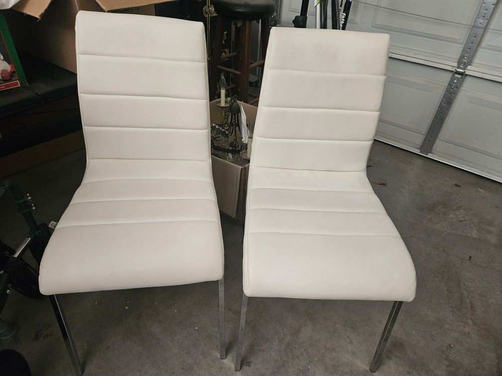 White Leather Chairs