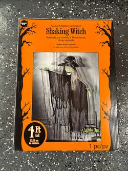 Sound & Motion-Activated Shaking Witch Halloween Decoration