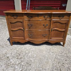 Vintage pecan wood finish Buffet / Side Server