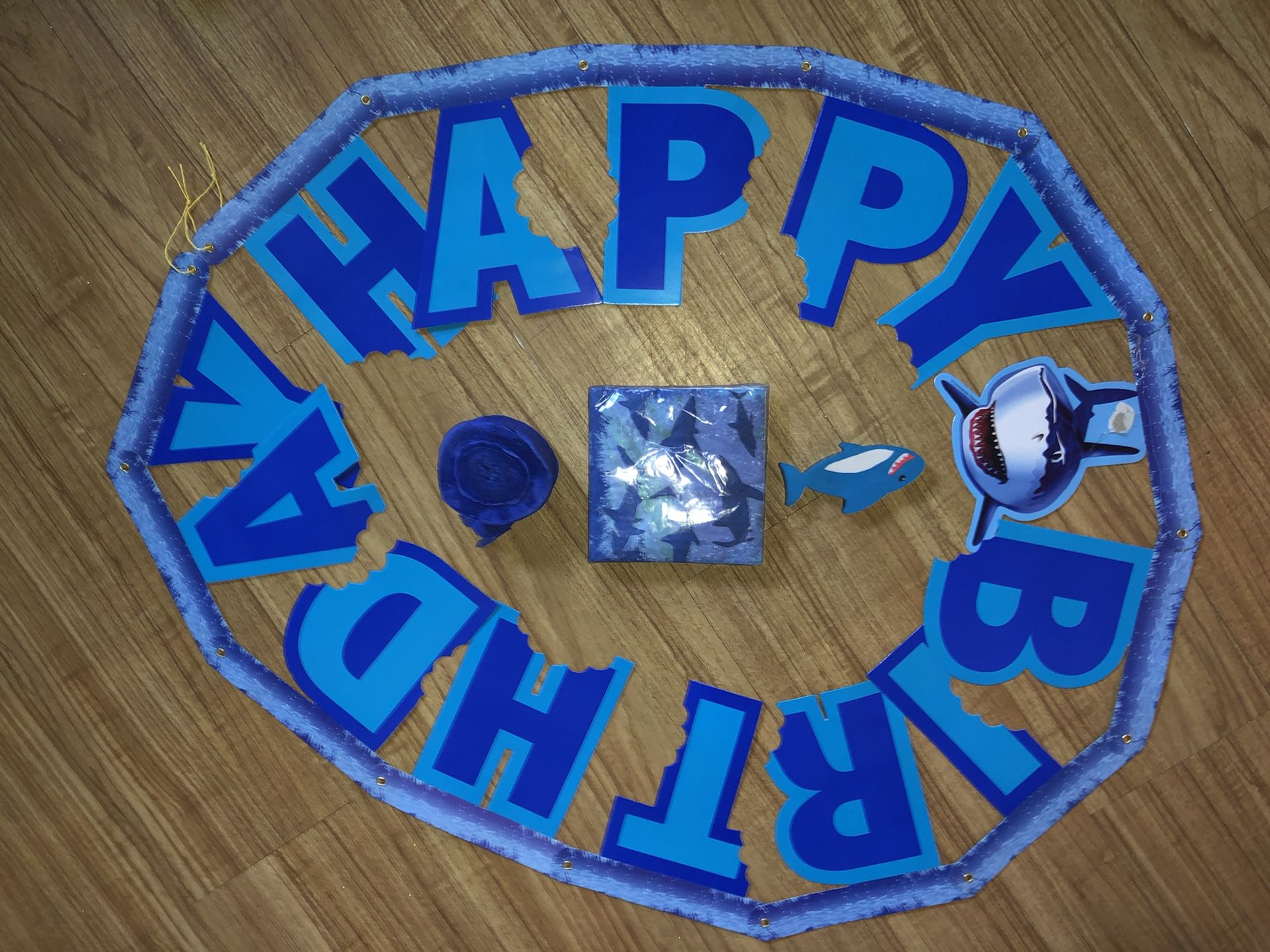 Happy birthday shark sign