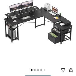 L Shaped Desk with Drawers