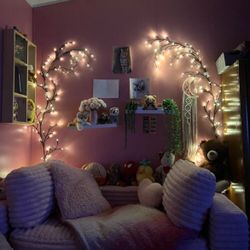 2 Pcs / Twinkling Brown Vine Fairy Lights 96 LED Bendable Willow Vine Lights - 1pc 6Ft Flexible Willow Vine Fairy Night Lights With 8 Modes Twinkl