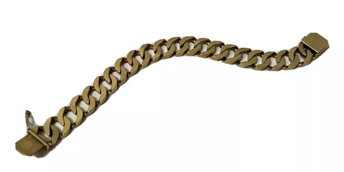 7.5” Vintage Tiffany & Co. 14k Yellow Gold Curb Link Bracelet 43.4gr