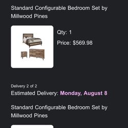 Pine Wood Queen Sized Bedset