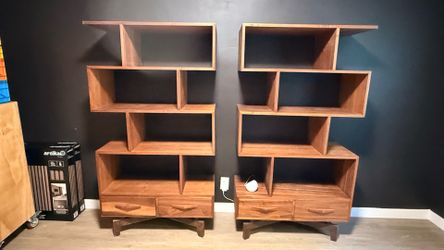 Modern Solid Walnut Bookshelves