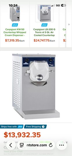 Commercial Ice Cream Makers Carpigiani LB100 B 4 Qt. Air Cooled Countertop Ice Cream / Gelato Batch Freezer - 208-230V
