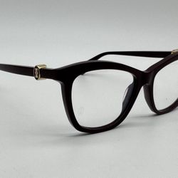 C DE CARTIER DOUBLE C CATEYE BURGUNDY EYEGLASSES CT0526O NEW 100% GENUINE ~$765
