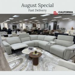 Power Motion Sectional Sofa with Console & Recliners