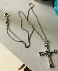 Chain and cross with stones like new