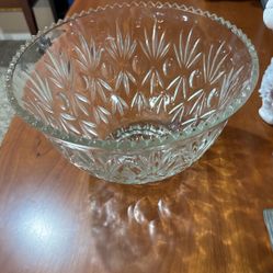 American Crystal Brilliant Cut Punch Bowl 