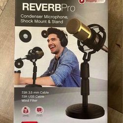 Tzumi Reverb Pro Condenser Microphone Shock Mount & Stand Podcast on Air