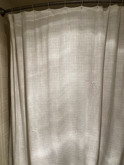 White Linen Shower Curtain