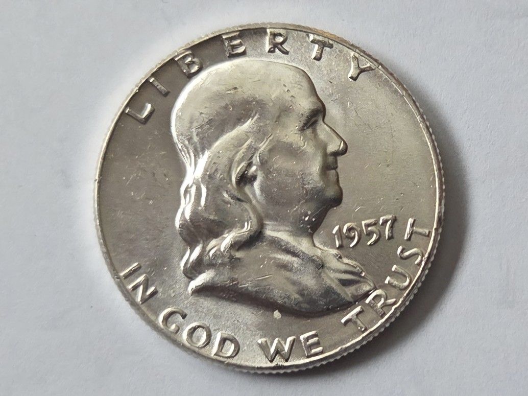 1957p Franklin Half Dollar BU