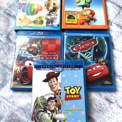5 Disney Blu Ray DVD Movies Disney Kids Children’s Hop Rango Cars Toy Story Lot
