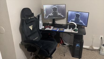 Full PC + Ps5 slim+ 2  gaming Monitor +Game+ Keyboard + Mouse + Chair